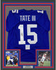 Framed Autographed/Signed Golden Tate III 35x39 New York Blue Football Jersey PSA/DNA COA