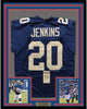 Framed Autographed/Signed Janoris Jenkins 35x39 New York Giants Blue Football Jersey JSA COA
