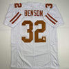 Autographed/Signed Cedric Benson Texas White College Football Jersey JSA COA