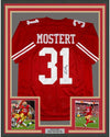 Framed Autographed/Signed Raheem Mostert 35x39 San Francisco Red Football Jersey JSA COA