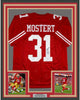 Framed Autographed/Signed Raheem Mostert 35x39 San Francisco Red Football Jersey JSA COA