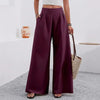 Women's High-Waist Wide-Leg Trousers with Pockets – Full Length by FitiqueFit