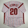 Autographed/Signed Mike Schmidt Philadelphia Pinstripe Baseball Jersey GTSM COA Hologram Only