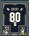 Framed Autographed/Signed Tyler Eifert 35x39 Notre Dame Blue College Football Jersey JSA COA