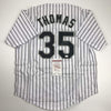 Autographed/Signed Frank Thomas Chicago Pinstripe Baseball Jersey JSA COA