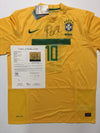 Autographed/Signed Pele Brazil Brasil Soccer Futbol World Cup Jersey JSA LOA COA