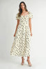 Polka Dot Puff Sleeve Midi Dress For Women – Vintage Fluttering Polka Dot Dress, Feminine Puff Sleeve Dress, Retro Midi Dress, Classic Chic Dress by Stevvex