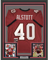 Framed Autographed/Signed Mike Alstott 35x39 Tampa Bay Red Football Jersey JSA COA