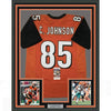 Framed Autographed/Signed Chad Johnson Ochocinco 35x39 Cincinnati Orange Football Jersey JSA COA