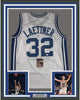 Framed Autographed/Signed Christian Laettner 35x39 Duke Blue Devils White College Basketball Jersey JSA COA