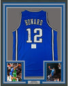 Framed Autographed/Signed Dwight Howard 35x39 Orlando Blue Basketball Jersey JSA COA