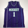 Autographed/Signed Muggsy Bogues Charlotte Purple Basketball Jersey PSA/DNA COA