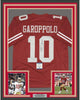 Framed Autographed/Signed Jimmy Garoppolo 35x39 San Francisco Red Football Jersey Beckett BAS COA