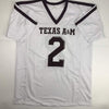 Autographed/Signed Johnny Manziel Texas A&M White College Football Jersey JSA COA