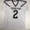 Autographed/Signed Johnny Manziel Texas A&M White College Football Jersey JSA COA by Hall of Fame Sports Memorabilia
