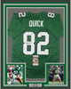 Framed Autographed/Signed Mike Quick 35x39 Philadelphia Kelly Green Football Jersey JSA COA