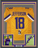 Framed Autographed/Signed Justin Jefferson 35x39 Minnesota Yellow Football Jersey JSA COA