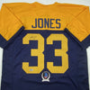 Autographed/Signed Aaron Jones Green Bay Retro Blue Football Jersey Beckett BAS COA