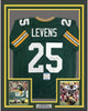 Framed Autographed/Signed Dorsey Levens 35x39 Green Bay Packers Green Football Jersey JSA COA