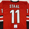 Autographed/Signed Jordan Staal Carolina Red Hockey Jersey Beckett BAS COA