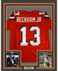 Framed Autographed/Signed Odell Beckham Jr. 35x39 Cleveland Orange Football Jersey Steiner Sports COA Hologram Only