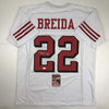 Autographed/Signed Matt Breida San Francisco White Football Jersey JSA COA