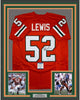 Framed Autographed/Signed Ray Lewis 35x39 Miami Orange College Football Jersey Beckett BAS COA