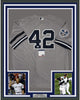 Framed Autographed/Signed Mariano Rivera 35x39 New York Grey Baseball Jersey PSA/DNA COA