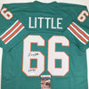 Autographed/Signed Larry Little HOF 93 Miami Teal Football Jersey JSA COA