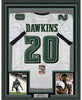 Framed Autographed/Signed Brian Dawkins 35x39 Philadelphia White Football Jersey JSA COA