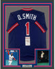 Framed Autographed/Signed Ozzie Smith 35x39 St. Louis Blue M&N Baseball Jersey JSA COA