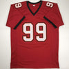 Autographed/Signed Warren Sapp Tampa Bay Red Football Jersey JSA COA