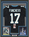 Framed Autographed/Signed Devin Funchess 35x39 Carolina Black Football Jersey JSA COA