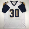 Autographed/Signed Todd Gurley II Los Angeles LA White Football Jersey Beckett BAS COA