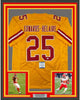 Framed Autographed/Signed Clyde Edwards-Helaire 35x39 Kansas City Yellow Football Jersey Beckett BAS COA