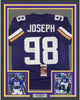 Framed Autographed/Signed Linval Joseph 35x39 Minnesota Purple Football Jersey JSA COA