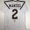 Autographed/Signed Johnny Manziel Texas A&M White College Football Jersey JSA COA