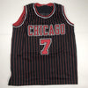Autographed/Signed Toni Kukoc Chicago Black Pinstripe Basketball Jersey Beckett BAS COA