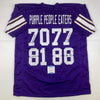 Autographed/Signed Purple People Eaters Minnesota Purple Football Jersey Beckett BAS COA