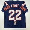 Autographed/Signed Matt Forte Chicago Blue Football Jersey JSA COA