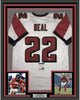 Framed Autographed/Signed Keanu Neal 35x39 Atlanta White Football Jersey PSA/DNA COA