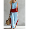 Printed Retro Sleeveless Top & Wide-Leg Pants Set | 12 Prints S–5XL by FitiqueFit