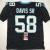 Autographed/Signed Thomas Davis Sr. Carolina Black Football Jersey JSA COA