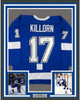 Framed Autographed/Signed Alex Killorn 35x39 Tampa Bay Blue Hockey Jersey PSA/DNA COA