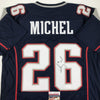 Autographed/Signed Sony Michel New England Blue Football Jersey JSA COA