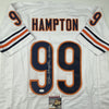 Autographed/Signed Dan Hampton HOF 2002 Chicago White Football Jersey JSA COA