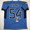 Autographed/Signed Rashaan Evans Tennessee Light Blue Football Jersey JSA COA