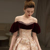 Summer Red French Engagement Off-shoulder Fashion Runway Banquet Evening Dress