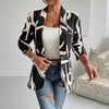 Women's Abstract Print Blazer Button Long Sleeve Work Jacket by FitiqueFit