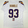 Autographed/Signed John Randle Minnesota White Football Jersey JSA COA